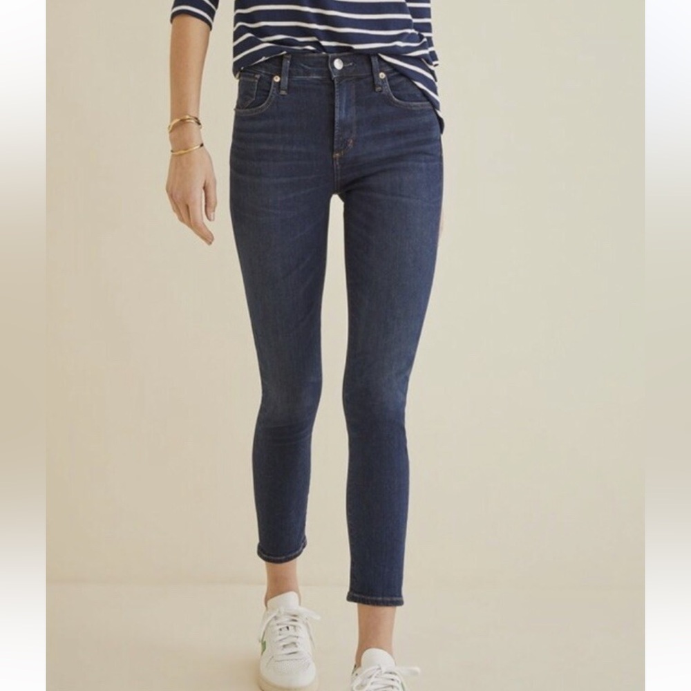 AGOLDE Amour Vert Exclusive Sophie High Rise Skinny Crop Dark Wash Size 26‎